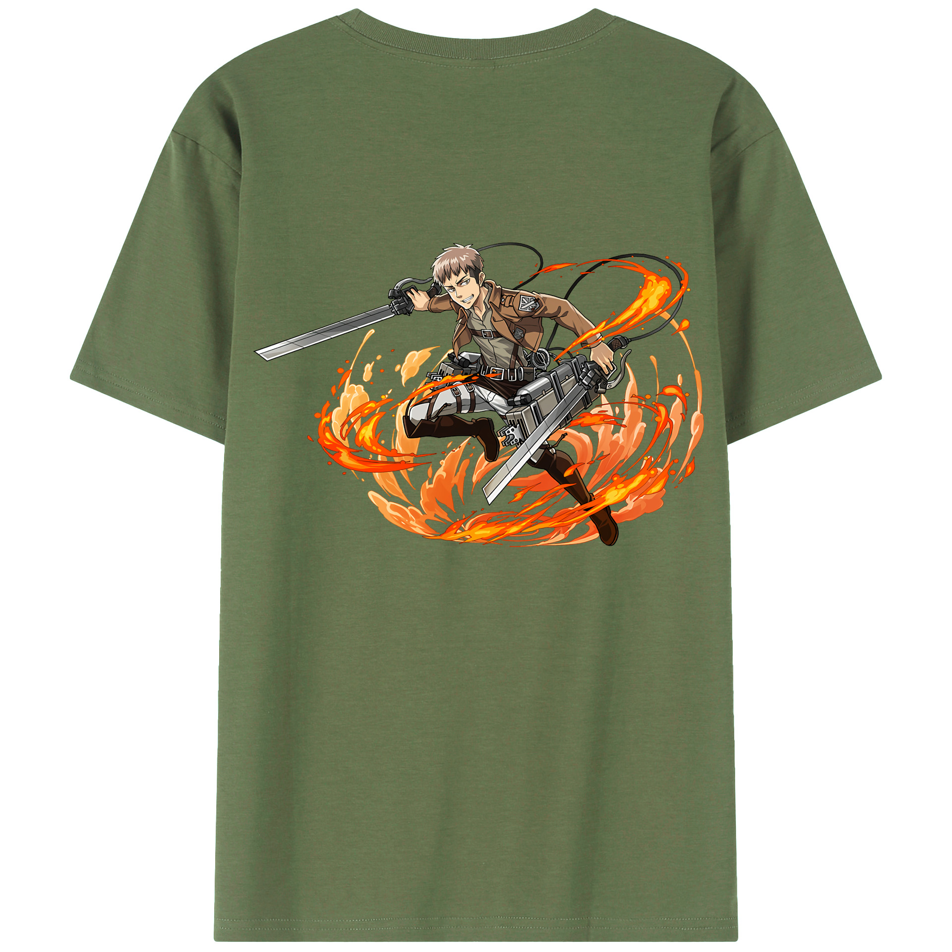 （画像用） 進撃の巨人 ジャン・キルシュタイン Attack on Titan Jean Kirstein 綿100％ メンズ半袖Tシャツ（バックプリント） 通気性